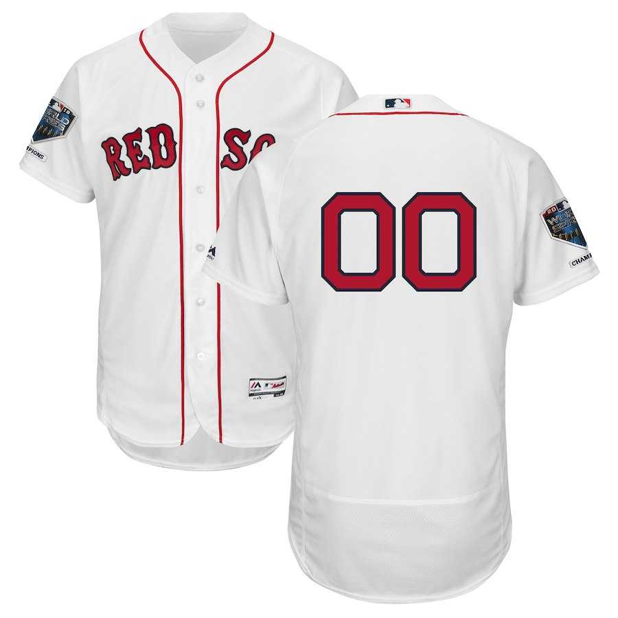 Red Sox White Men's 2018 World Series Champions Home Flexbase Customized Jersey,We sell and wholesale Red Sox White Men's 2018 World Series Champions Home Flexbase Customized Jersey on line form chian!